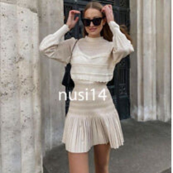 BCBG Dresses & Skirts - NWOT BCBG Creme Faux Leather Skirt